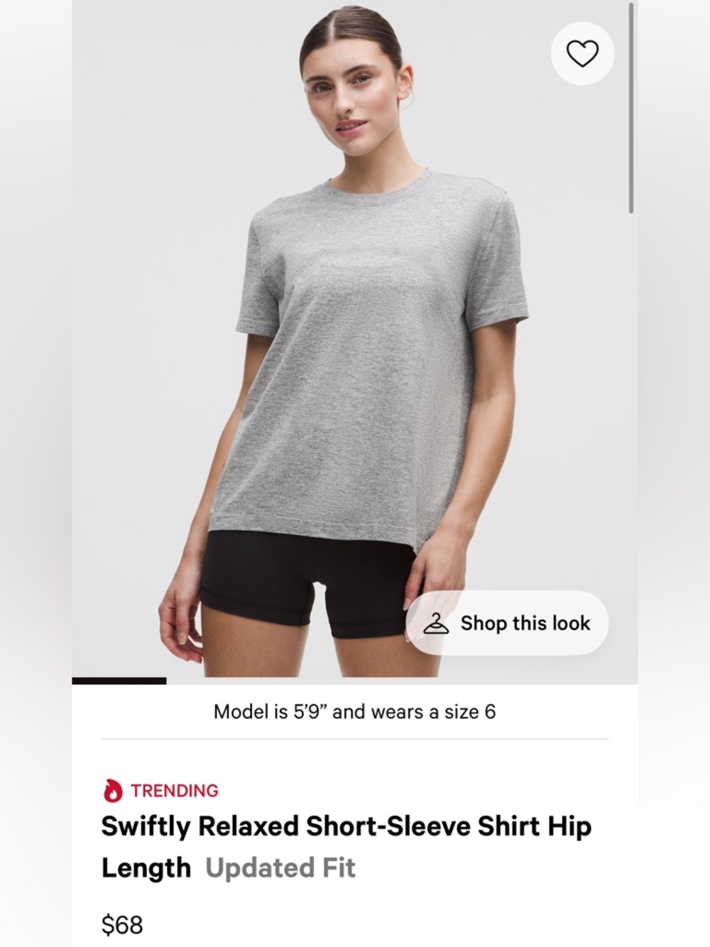 Relaxed Crewneck Short-Sleeve Tee - Grey